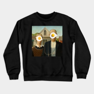 American gothic with egg face Crewneck Sweatshirt